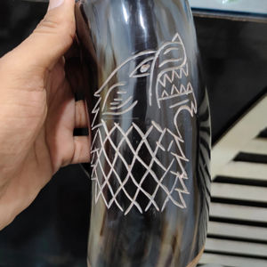 Taza de cuerno para beber vikingo ecológica hecha a mano auténtica jarra de estilo Animal única Natural para Fiestas Medievales pulida India - Product Image 1