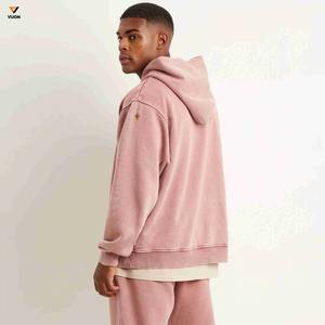 Venta al por mayor de algodón pesado French Terry Hoodie para hombres personalizado Vintage mono lavado sol desvanecido diseño Digital liso teñido para - Product Image 6