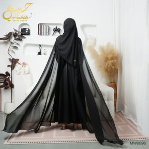 فستان عباية نسائي أسود فاخر بتصميم إسلامي محتشم وعصري لعيد رمضان 2026، فستان حفلات للمسلمات مزين باللؤلؤ - Product Image 2