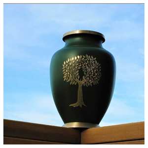 Urne funéraire rouge artisanale abordable pour les cendres humaines Urne commémorative en laiton blanc - Product Image 5