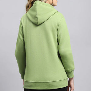 Sudadera con capucha de invierno con cremallera de algodón 100% de peso pesado para mujer, logotipo personalizado impreso en la parte delantera, logotipo personalizado impreso - Product Image 2