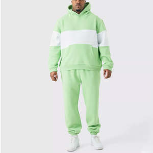 Ensemble de survêtement unisexe en molleton de coton respirant décontracté d'hiver, design uni personnalisé, sweat-shirt à capuche et pantalon de jogging, taille plus, pull-over - Product Image 2