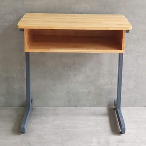 Natural Wood Student <b>Desk</b> <b>with</b> <b>Drawers</b> Iron Legs School Furniture for Apartment Living Room or Hotel-PSD030 - Product Image 5