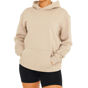 Sudadera con capucha de gran tamaño al por mayor de fábrica para mujer 100% Material de algodón ligero logotipo personalizado impresión pulóver OEM - Product Image 4