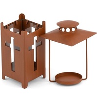 Lanterne en fer tendance pour Noël, décoration croix sacrée, écologique, étanche, pour cimetière et tombes, usage international