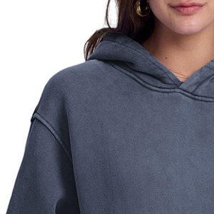 Nueva Llegada, Sudadera con Capucha Lavada al Ácido con Logotipo Personalizado, Último Estilo, Buena Calidad, Sudadera Informal de Invierno para Mujer - Product Image 5