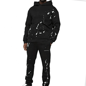 Haute qualité Jogging costumes broderie survêtements pour hommes Slim Fit 100% coton sweat hommes sweats à capuche et sweat gym fitness - Product Image 1