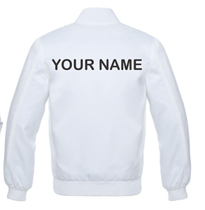 Hot Selling Letterman College Sports Baseball <b>White</b> Satin Bomber Varsity <b>Jacket</b> All Sizes Customise logo <b>Jackets</b> for <b>Men</b> - Product Image 5
