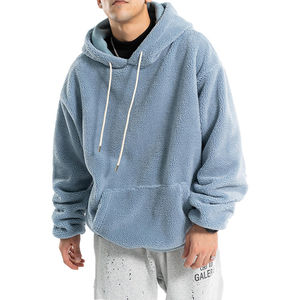 Wholesale <b>Sherpa</b> <b>Men's</b> Fashion Fleece <b>Hoodie</b> Custom Pullover Long Sleeve Corduroy Fabric 100% Cotton Hooded Collar Front Logo - Product Image 4
