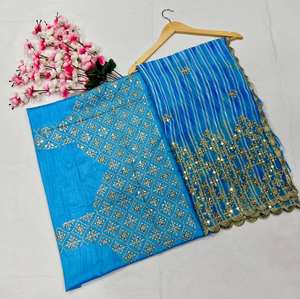 Sari de seda de estilo tradicional para mujer para blusa Sari de diseñador indio ropa de fiesta de Bollywood indio pakistaní nueva boda Sari - Product Image 4