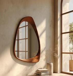 KALATRI Espejo de Pared de Madera Compacto, Art Deco, Ligero, Ecológico, Hecho a Mano, Haryana, India, Ideal para Sala de Estar - Product Image 3