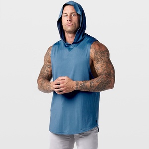 Débardeurs d'entraînement à capuche pour hommes sans manches Gym Training Hoodies Bodybuilding Muscle Cut Off T Shirt Custom Color Tank Top OEM - Product Image 1
