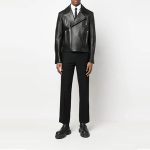 Veste en cuir chaude d'hiver pour hommes Col mandarin Style motard Manches complètes Veste en cuir à vendre en vrac Quantité - Product Image 2