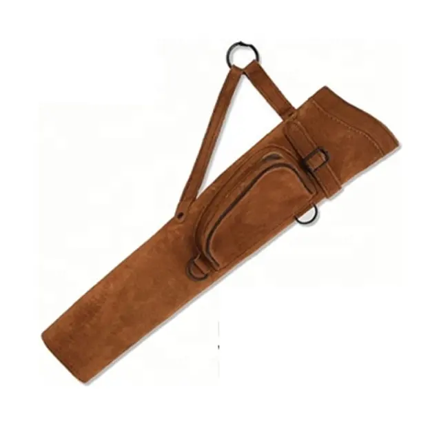 Brown Leather Hip Quiver Portable Hunting Archery Shooting Arrow Quiver Case Bag Bow And Arrow