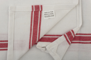 Rouge Vintage Bandes 100% Coton Golf Serviette De Cuisine Tissé Lin Microfibre Bambou-Motif À Carreaux Durable Usage Domestique Enfants - Product Image 4