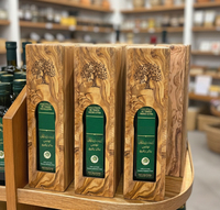 Boîte de rangement pour vin en bois d'olivier massif Intercraft, écologique, vintage, carrée, personnalisable, emballage premium, 1 bouteille