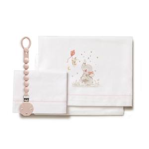 Juego de Ropa de Cama de 3 Piezas, Estilo Clásico, 100% Algodón, con Soporte para Chupón, Modelo Elefante, Patrón Tejido con Personajes - Product Image 1
