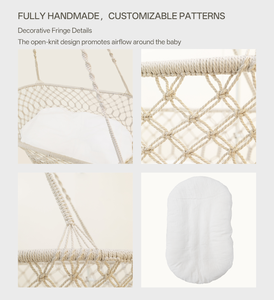 Cuna de malla para bebé, hecha a mano, estilo europeo, sin colchón - Product Image 3