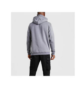 เสื้อฮู้ดดี้ผู้ชายทรงโอเวอร์ไซส์ ปักลายแบบดิสเทรส ซิปหน้า ดีไซน์โลโก้ตามสั่ง ผ้าฝ้าย 100% น้ำหนัก 240 กรัม ซับในกันน้ำ เป็นมิตรกับสิ่งแวดล้อม เหมาะสำหรับฤดูหนาว - Product Image 3