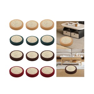 หมอนอิงพื้นปอกระเจาทรงกลมสไตล์โบโฮออตโตมันทำด้วยมือทำจากธรรมชาติสำหรับห้องนั่งเล่นห้องนอนและเลานจ์ที่นั่งตกแต่งพื้นเป็นมิตรต่อสิ่งแวดล้อม - Product Image 4