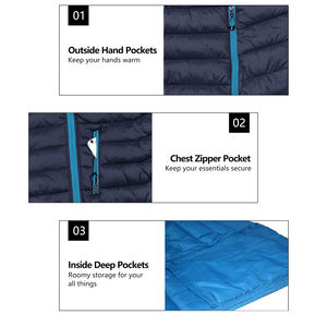 Chaqueta Acolchada Impermeable y Cortavientos de Alta Calidad para Hombre, Estilo Casual, Cuello Alto, Diseño Sólido, para Exteriores, 2026 - Product Image 6