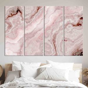 Arte en lienzo de mármol rosa: impresión moderna abstracta para colgar en la pared, juego de 4 lienzos - Product Image 1
