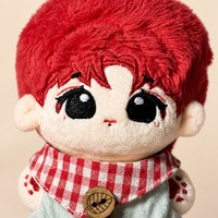 Poupée en peluche de dessin animé aux cheveux roux, en coton PP, figurine douce à collectionner, cadeau de présentation