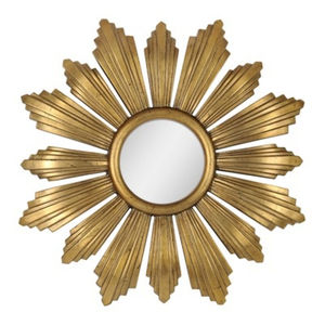Sun <b>Flower</b> Design Brass Gold Wall <b>Mirror</b> With Round Shape for Home Living Area Bathroom Decorative Handmade Wall <b>Mirrors</b> - Product Image 1