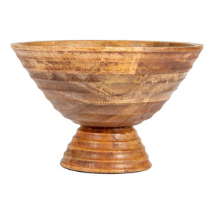 Wooden Pedestal <b>Bowl</b> <b>Mango</b> <b>Wood</b> Hand Carved Hot Sale Dining Table Decor Kitchen Tabletop Centrepiece Keepsake Fruit <b>Bowl</b> - Product Image 2