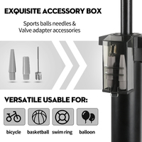 Pompe à vélo haute pression BAIMEI en acier avec manomètre (130-160 PSI) pour valves de vélo de route et VTT - Gonfleur de pneus manuel durable