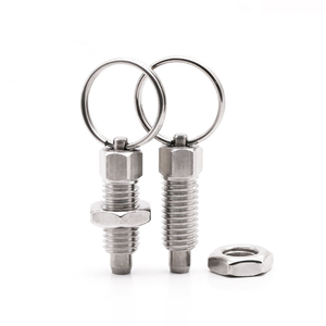 HM339 Vis de positionnement rétractable à ressort en acier inoxydable avec anneau de traction, boulon zingué avec goupille et écrou - Product Image 1
