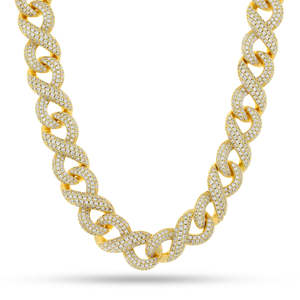 Cadena de Eslabones Infinitos de Plata de Ley 925 Premium para Hombre, Joyería Hip-Hop Totalmente Adornada con Diamantes Moissanite de Corte Brillante, Regalo de Boda - Product Image 1