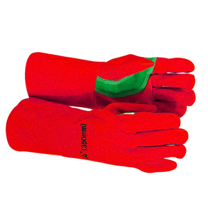 Venta al por mayor seguridad industrial cuero de vaca resistente al calor soldador guantes de trabajo transpirable antideslizante personalizable guantes de soldadura - Product Image 4