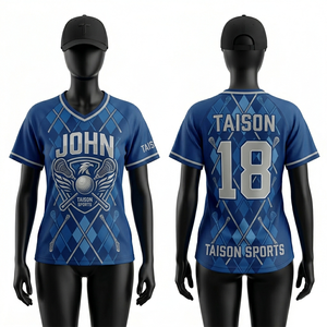 Jersey de Lacrosse para Mujer de Alta Calidad, 180 GSM, Poliéster, Ligero, Transpirable, Rosa con Azul Marino y Blanco, Impresión de Logotipo Personalizado - Product Image 2