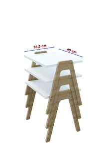 3-Piece <b>Nesting</b> <b>Table</b> Set Modern Stackable Side <b>Tables</b> White - Product Image 2