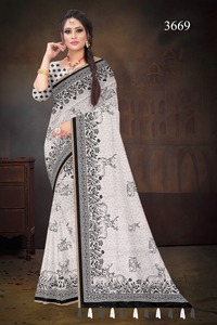 Dola jazi saree saree Multi Broderie Travail Avec Running Work Blouse viscove jazi patta - Product Image 3