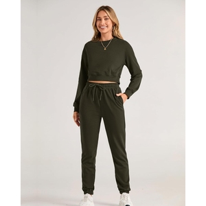 Conjunto Deportivo Informal de Dos Piezas de Algodón 100% Estampado de Gran Calidad para Mujer, Otoño Invierno - Product Image 6