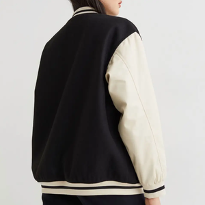 High Quality Custom Logo Fleece Ladies Letterman Crop Top Varsity <b>Jackets</b> Wholesale Button <b>Women</b> Varsity Baseball <b>Jackets</b> - Product Image 6