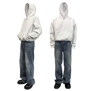 Blank Unisex 480 Grams Oversized <b>Drop</b> Shoulder Hoodie <b>Box</b> Fit Short Length with Printed Streetwear Design ODM Winter Supply - Product Image 5