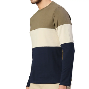 Dernière mode T-shirt Ringer pour hommes à manches longues col rond vente en gros OEM décontracté 100% coton orienté vers l'exportation qualité Logo personnalisé - Product Image 2