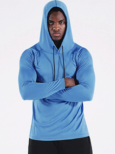 OEM Custom Fitness Activewear Apparel Slim Fit Gym Wear With Hood For Sports Workout High Performance <b>Men</b> Compression <b>Hoodies</b> - Product Image 3