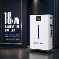 Système de stockage de batterie solaire BEES TECH 18 kWh 51,2 V avec design lumineux pour villas hors réseau, également disponible en 314 Ah 350 Ah