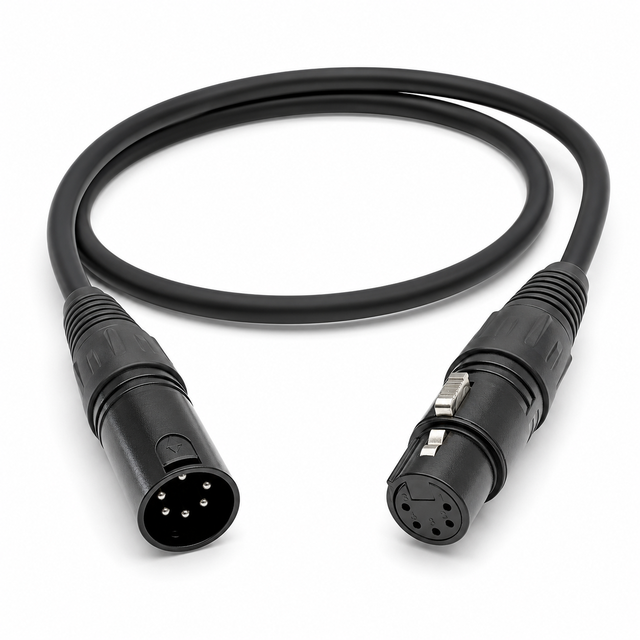 DMX 5 Pin Cable Signal Light Cable 5-Pin for Stage Light Heavy Duty DMX512 Connection Moving Heads Controllers Wire Harness