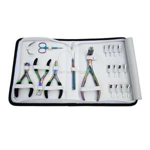 Kit de Herramientas para Extensiones de Cabello con Alicates para Extensiones de Clip, Cortador de Extensiones, Alicates para Crimpar y Remover Cuentas, Enhebrador de Lazos, Tijeras y Agujas - Product Image 1