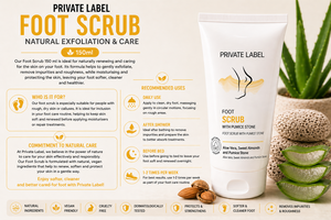 Exfoliante para Pies de Marca Privada 150ml OEM |   Exfoliante para el Cuidado de los Pies, Eliminación de Callosidades, Suavizante para Pies Secos |   Vegano Natural España UE - Product Image 3