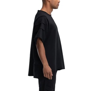 T-shirts Ringer de football imprimés personnalisés pour hommes, coupe ajustée, style streetwear, avec épaules tombantes et design carré, 100 % coton, séchage rapide 2026 - Product Image 3