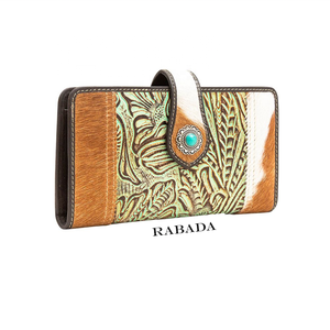 กระเป๋าคลัทช์ยาวสำหรับผู้หญิงหนังวัวแกะสลักแบบทันสมัยทำด้วยมือกระเป๋าเงินมีกระเป๋าใส่ของได้มาก - Product Image 3