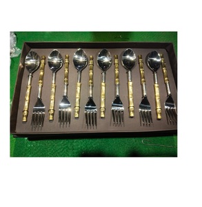 Juego de cubiertos Royal Look Gold para bodas, cubiertos de latón de la mejor calidad, cuchara y tenedor para restaurantes y bodas - Product Image 1