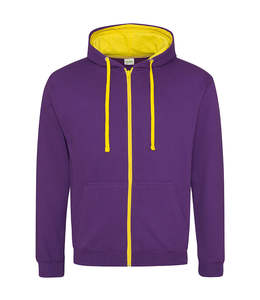 Sudadera con capucha y cremallera Varsity para hombre, chaqueta personalizable, cremallera en contraste, patrón sólido, estampado de hojaldre, suministro ODM para invierno - Product Image 6