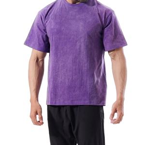 เสื้อยืดผู้ชายสไตล์วินเทจ ผ้าฝ้ายฟอกสี ทรงโอเวอร์ไซส์ ระบายอากาศได้ดี สวมใส่สบาย แขนสั้น สไตล์ลำลอง สตรีทแวร์ - Product Image 1